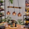 Ripoll Hanglamp, Kogellampje, Hanglamp Natuurlijke kleuren, Zwart, 3-lichts