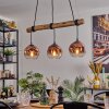 Ripoll Hanglamp, Kogellampje, Hanglamp Natuurlijke kleuren, Zwart, 3-lichts