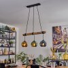 Ripoll Hanglamp, Kogellampje, Hanglamp Natuurlijke kleuren, Zwart, 3-lichts