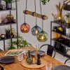 Ripoll Hanglamp, Kogellampje, Hanglamp Natuurlijke kleuren, Zwart, 3-lichts