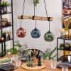 Ripoll Hanglamp, Kogellampje, Hanglamp Natuurlijke kleuren, Zwart, 3-lichts