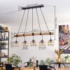 Ripoll Hanglamp, Kogellampje, Hanglamp Natuurlijke kleuren, Zwart, 5-lichts