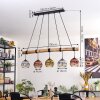 Ripoll Hanglamp, Kogellampje, Hanglamp Natuurlijke kleuren, Zwart, 5-lichts