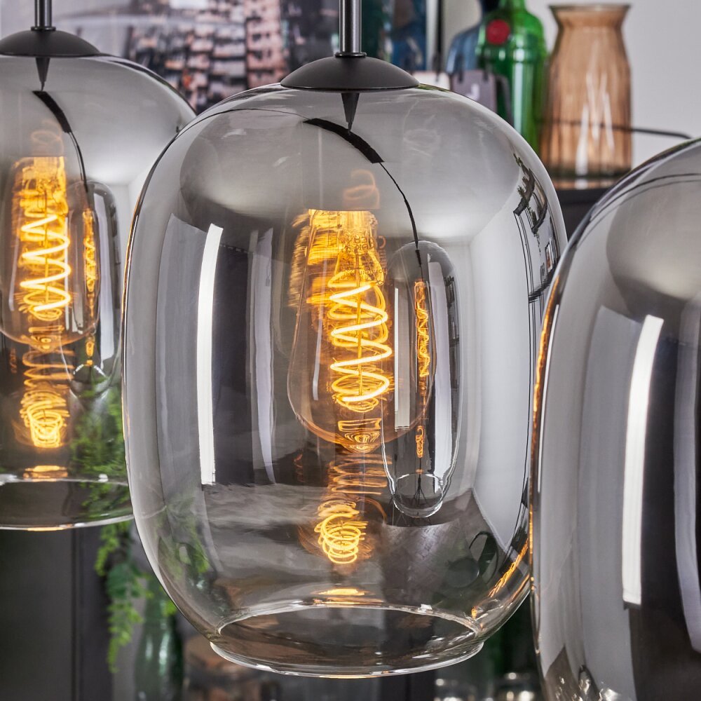 Apedo Hanglamp, Hanglamp Duidelijk, Rookkleurig, 3-lichts