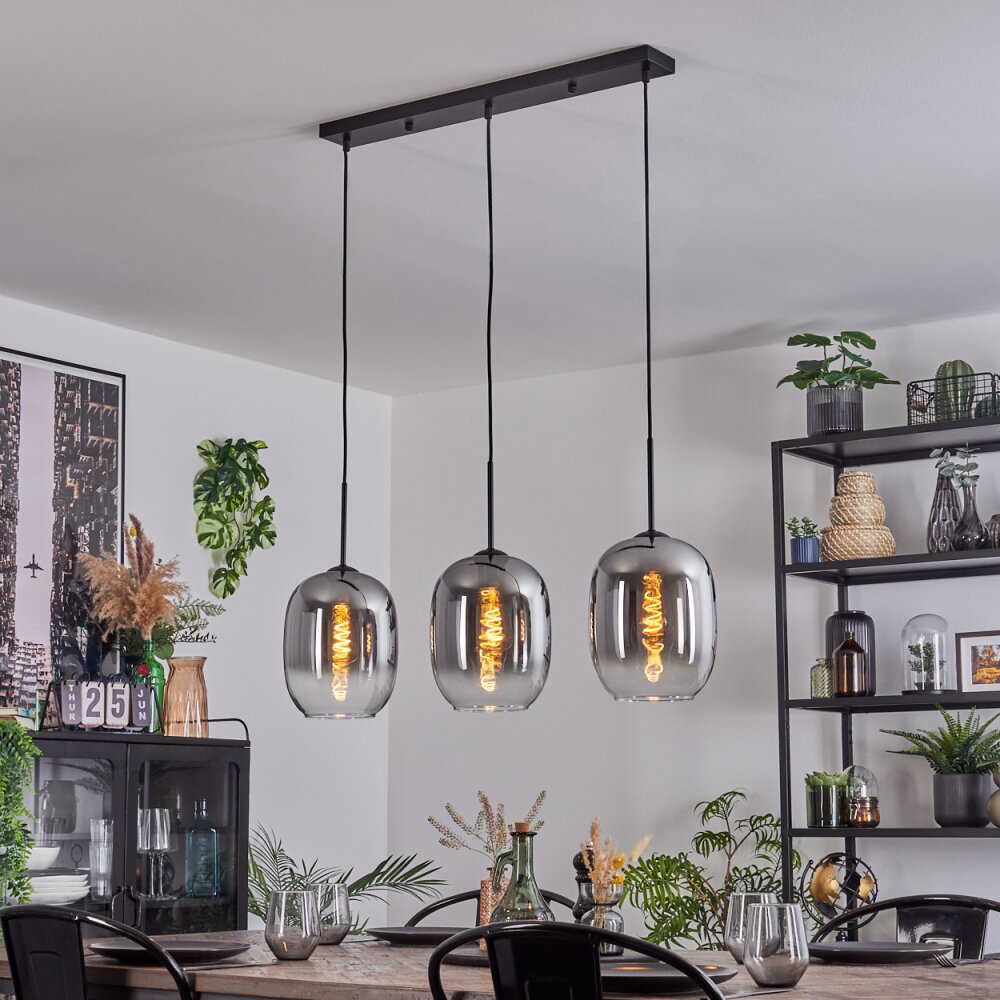 Apedo Hanglamp, Hanglamp Duidelijk, Rookkleurig, 3-lichts