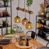 Ripoll Hanglamp, Kogellampje, Hanglamp Natuurlijke kleuren, Zwart, 3-lichts