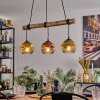 Ripoll Hanglamp, Kogellampje, Hanglamp Natuurlijke kleuren, Zwart, 3-lichts