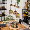 Ripoll Hanglamp, Kogellampje, Hanglamp Natuurlijke kleuren, Zwart, 3-lichts