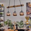 Ripoll Hanglamp, Kogellampje, Hanglamp Natuurlijke kleuren, Zwart, 3-lichts