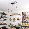 Ripoll Hanglamp, Kogellampje, Hanglamp Natuurlijke kleuren, Zwart, 3-lichts