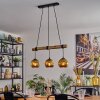 Ripoll Hanglamp, Kogellampje, Hanglamp Natuurlijke kleuren, Zwart, 3-lichts