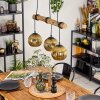 Ripoll Hanglamp, Kogellampje, Hanglamp Natuurlijke kleuren, Zwart, 3-lichts