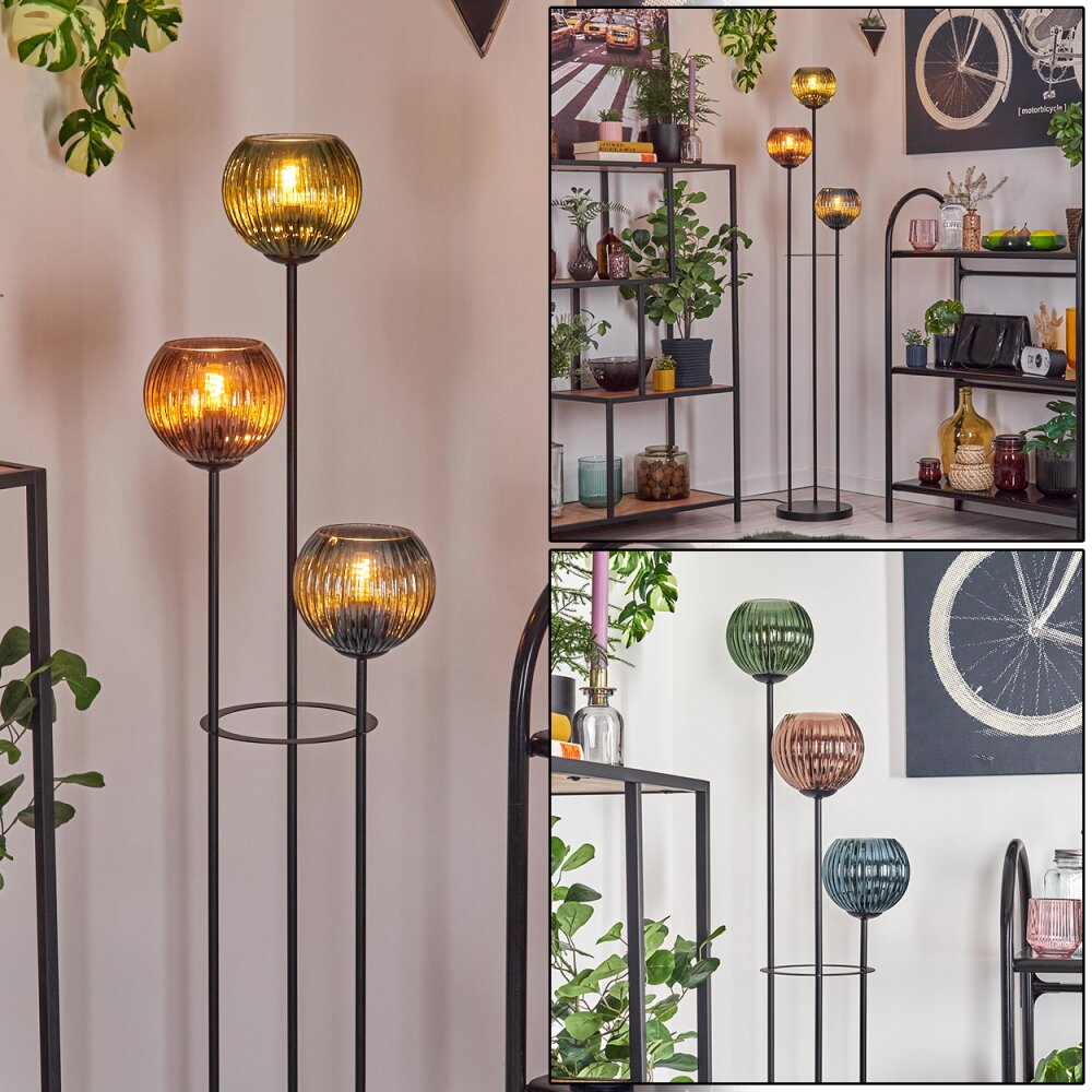 Koyoto Staande lamp Zwart, 3-lichts main product photo