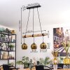 Koyoto Hanglamp, Kogellampje, Hanglamp Natuurlijke kleuren, Zwart, 3-lichts