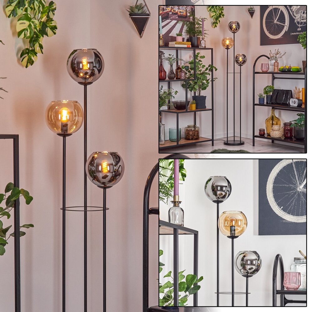 Koyoto Staande lamp Zwart, 3-lichts main product photo