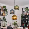Koyoto Hanglamp, Kogellampje, Hanglamp Zwart, 3-lichts