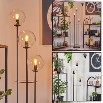 Gastor Staande lamp 30 cm Zwart, 3-lichts