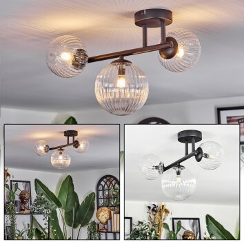 Chehalis Plafondlamp, Kogellampje Duidelijk, 3-lichts
