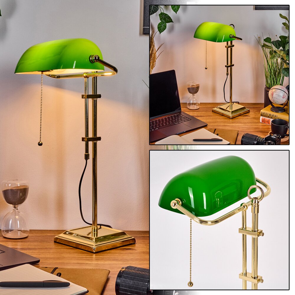 Ragaz bankierslamp, Bureaulamp, Tafellamp Messing, 1-licht main product photo