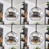 Ripoll Hanglamp, Kogellampje, Hanglamp Chroom, Duidelijk, Rookkleurig, 3-lichts