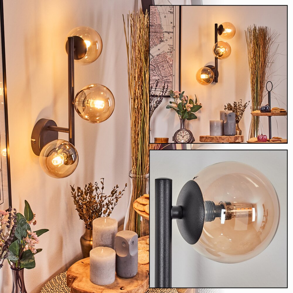 Chehalis Kogellampje, Wandlamp Amber, 3-lichts main product photo
