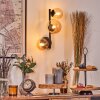 Chehalis Kogellampje, Wandlamp Amber, 3-lichts