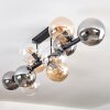 Gastor Plafondlamp, Kogellampje Amber, Duidelijk, Rookkleurig, 10-lichts