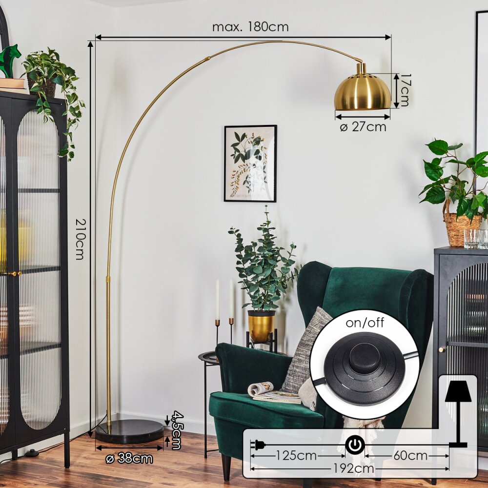 Baloca Staande lamp Goud, Zwart, 1-licht