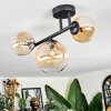 Chehalis Plafondlamp, Kogellampje Amber, Duidelijk, 3-lichts