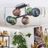 Koyoto Plafondlamp, Kogellampje Blauw, Groen, Koperkleurig, 6-lichts