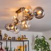 Gastor Plafondlamp, Kogellampje Amber, Duidelijk, Rookkleurig, 10-lichts