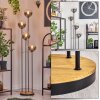 Gastor Staande lamp 30 cm Hout donker, Zwart, 4-lichts