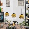 Koyoto Hanglamp, Kogellampje, Hanglamp Goud, Duidelijk, 3-lichts