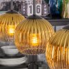 Koyoto Hanglamp, Kogellampje, Hanglamp Goud, Duidelijk, 3-lichts