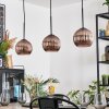 Koyoto Hanglamp, Kogellampje, Hanglamp Koperkleurig, 3-lichts