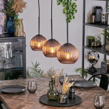 Koyoto Hanglamp, Kogellampje, Hanglamp Koperkleurig, 3-lichts Koyoto Hanglamp, Kogellampje, Hanglamp Koperkleurig, 3-lichts