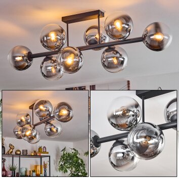 Gastor Plafondlamp, Kogellampje Chroom, Duidelijk, Rookkleurig, 8-lichts