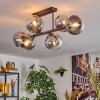 Gastor Plafondlamp, Kogellampje Duidelijk, Rookkleurig, 6-lichts