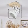 Herford Plafondlamp Natuurlijke kleuren, Wit, 1-licht