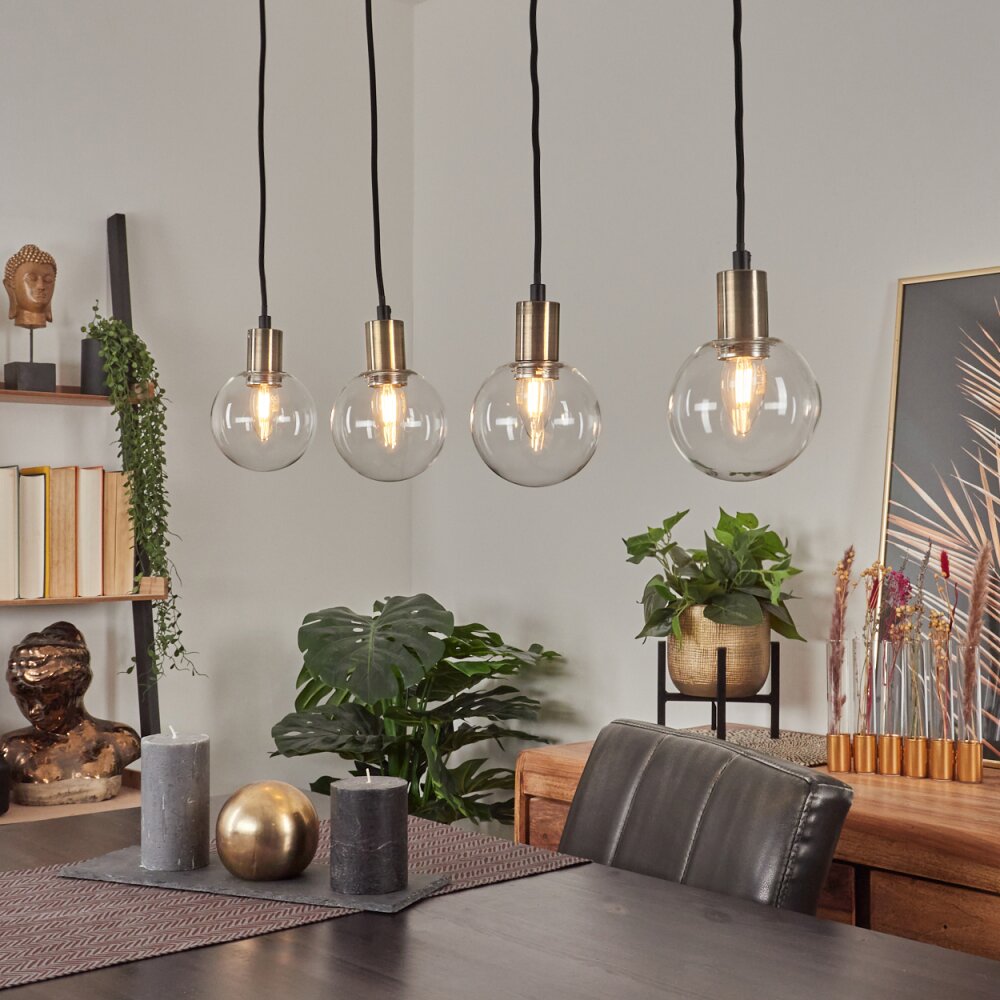 Quento Hanger Zwart-Goud, 4-lichts main product photo