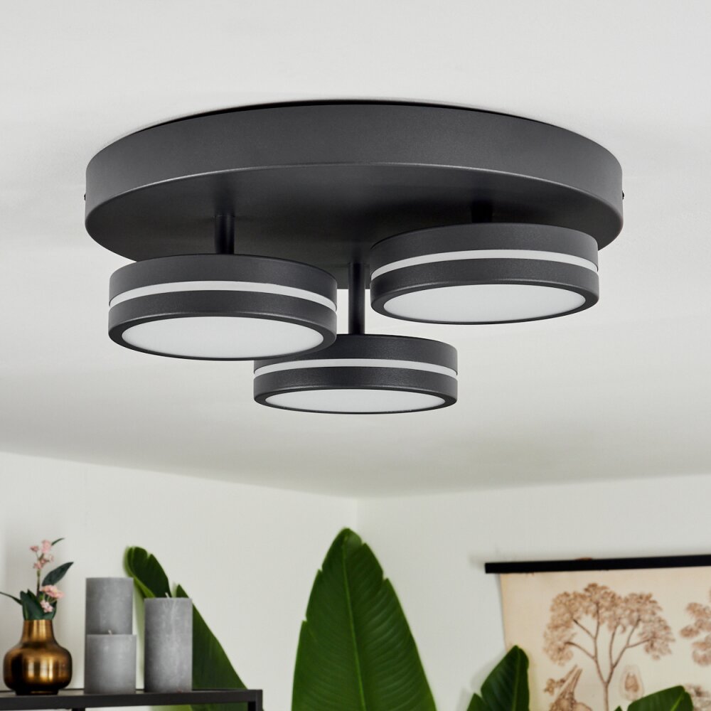 Huallilemu Plafondlamp LED Zwart, 3-lichts