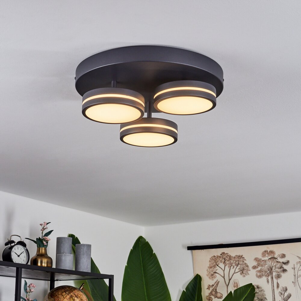 Huallilemu Plafondlamp LED Zwart, 3-lichts