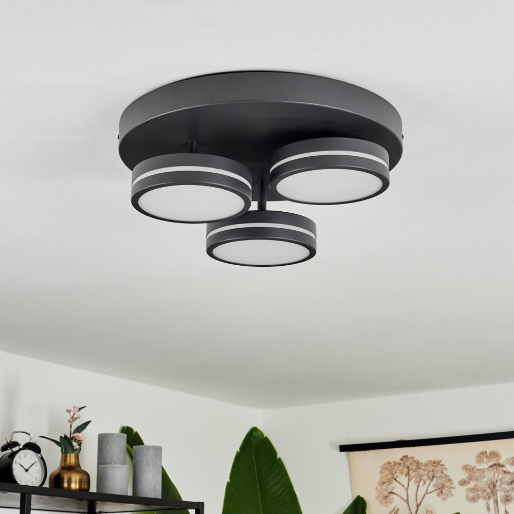 Huallilemu Plafondlamp LED Zwart, 3-lichts