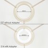 Stoffen lampenkap  Bassagoda reserveonderdeel, Lampenkap Beige, Wit