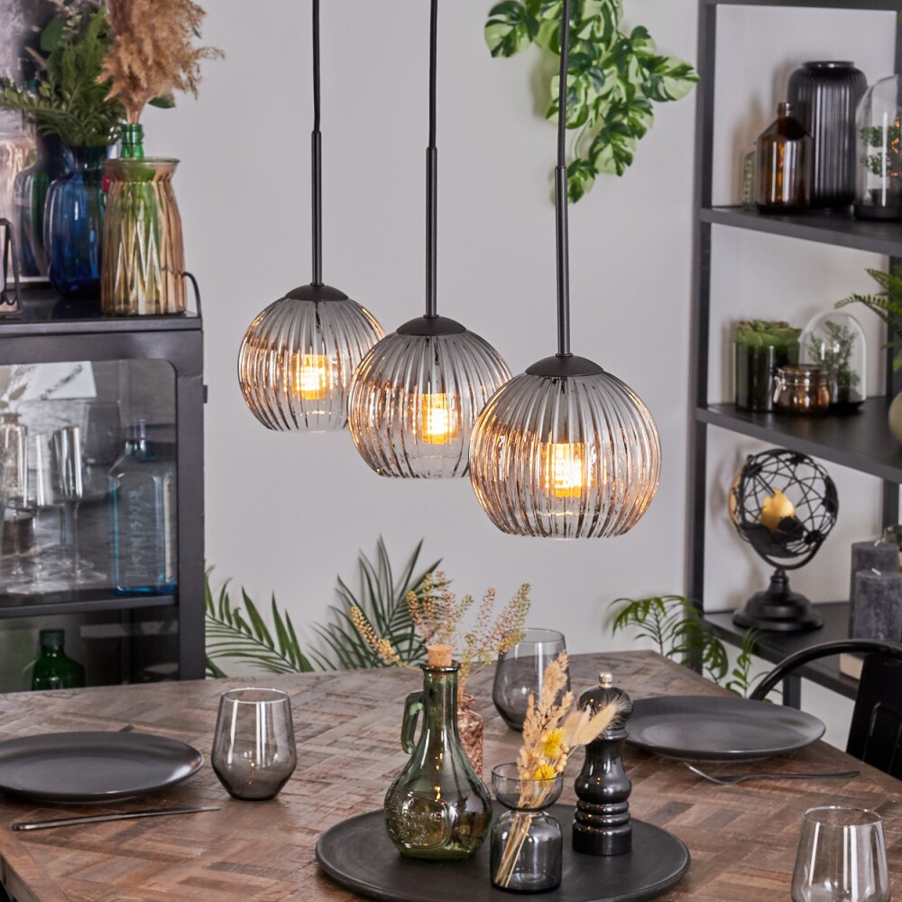 Koyoto Hanglamp, Kogellampje, Hanglamp Duidelijk, Rookkleurig, 3-lichts main product photo