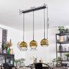 Koyoto Hanglamp, Kogellampje, Hanglamp Goud, Duidelijk, 3-lichts