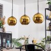 Koyoto Hanglamp, Kogellampje, Hanglamp Goud, 3-lichts