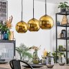 Koyoto Hanglamp, Kogellampje, Hanglamp Goud, 3-lichts