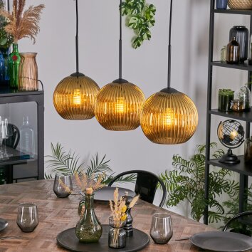 Koyoto Hanglamp, Kogellampje, Hanglamp Goud, 3-lichts