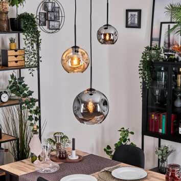 Ripoll Hanglamp, Kogellampje, Hanglamp, Cluster hanglamp Amber, Rookkleurig, 3-lichts Ripoll Hanglamp, Kogellampje, Hanglamp, Cluster hanglamp Amber, Rookkleurig, 3-lichts